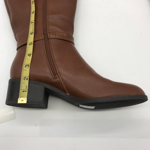 Tommy Hilfiger Womens Diwan2 Riding Boots Brown Block Heel Side Zip 9.5 M New - Picture 9 of 12